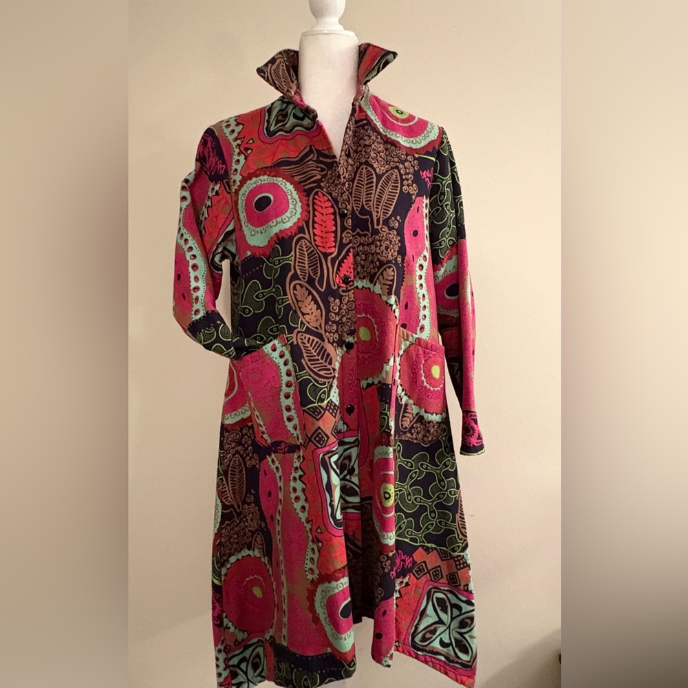 Colorful Patterned Long Coat
